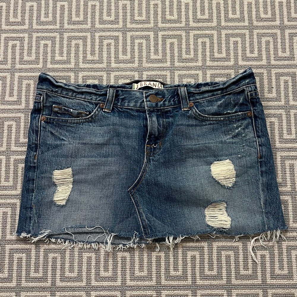 J Brand Distressed Denim Skirt